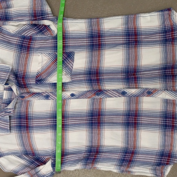 Beachlunchlounge collection Red,White,And Blue, Plaid, Button Down Flannel - Picture 6 of 10